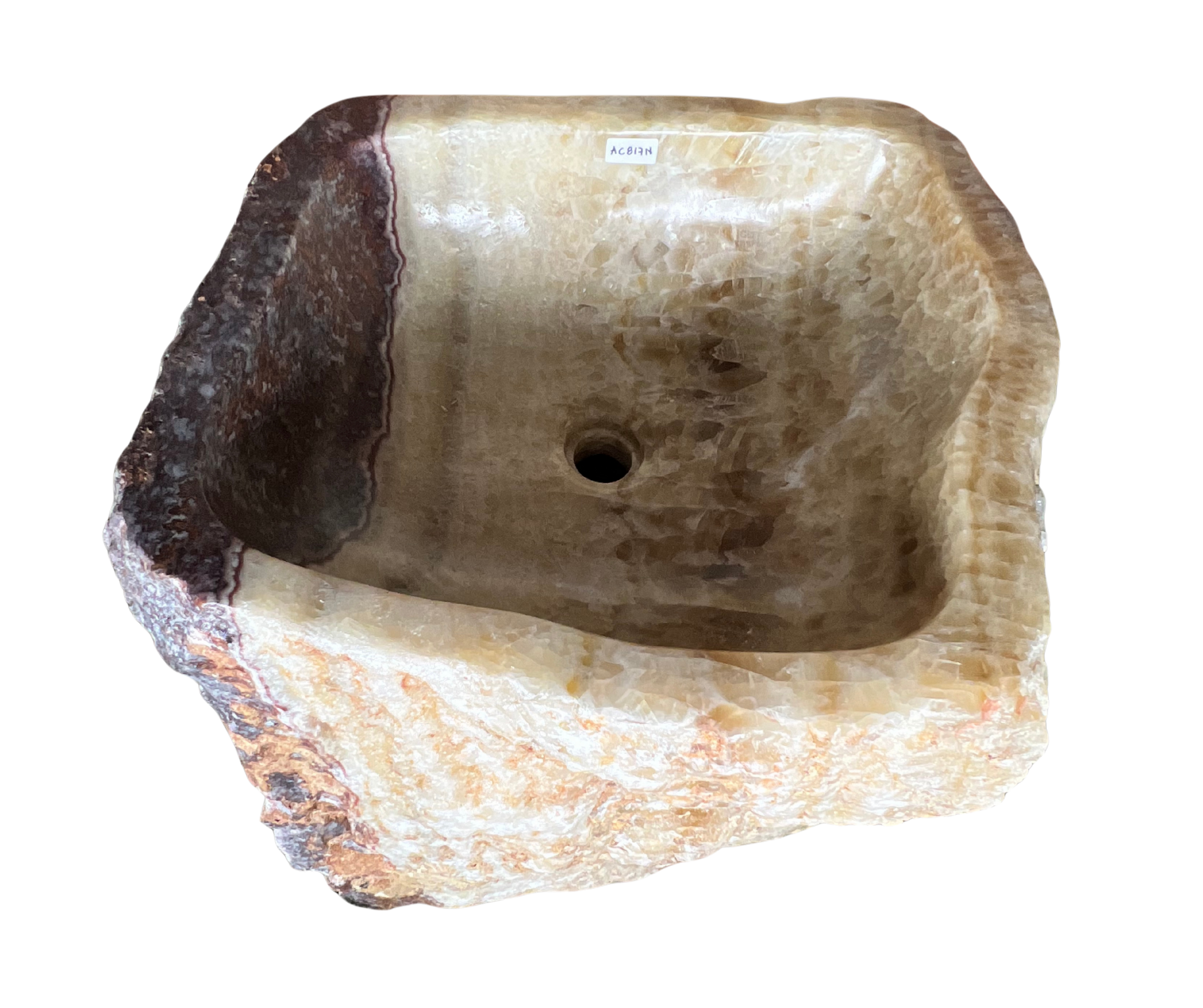 AC817N - Calcita Beige Raw Pedetal - 56 x 53 x 87