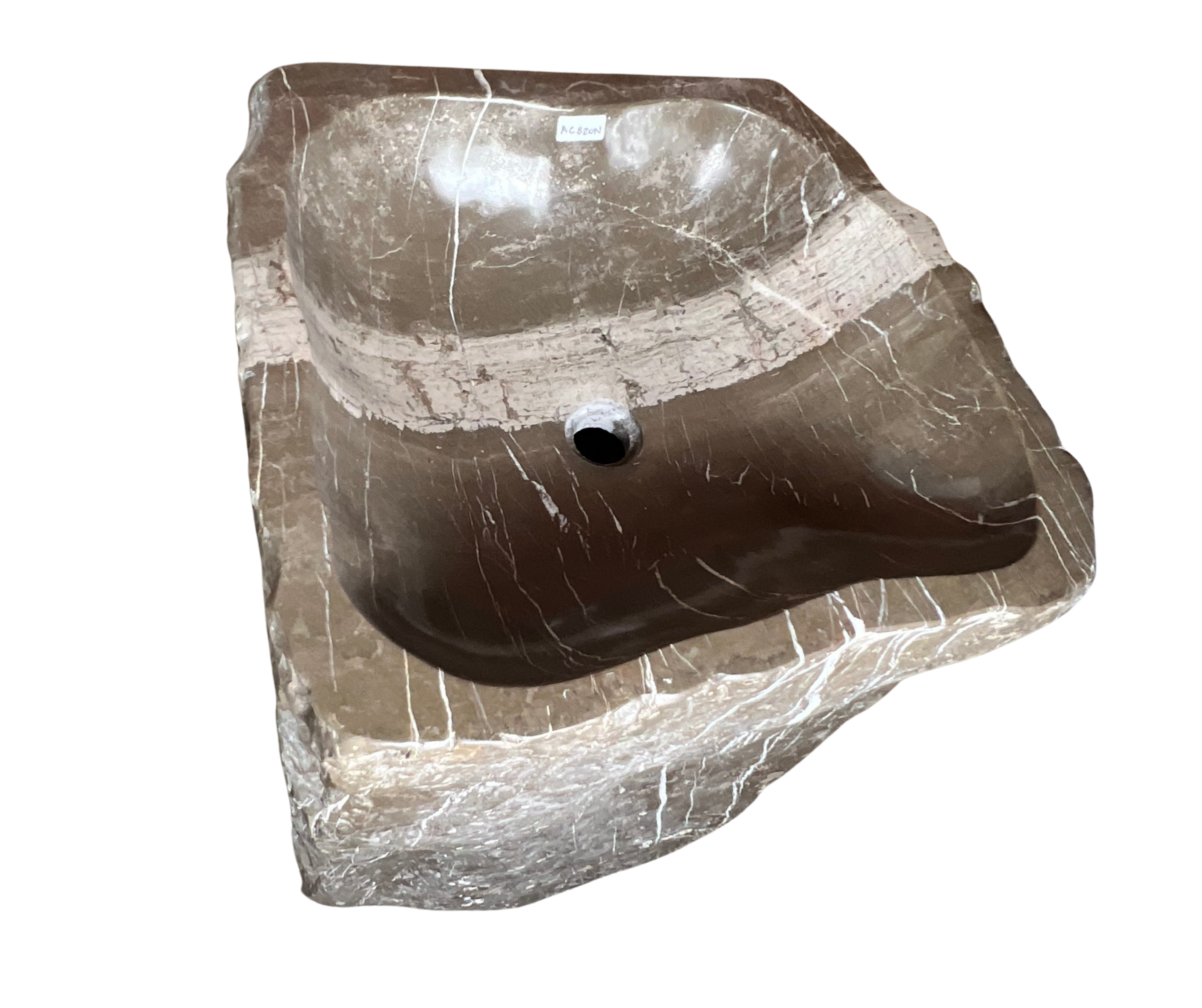 AC820N - Mármol Café Raw Pedestal - 64 x 54 x 87