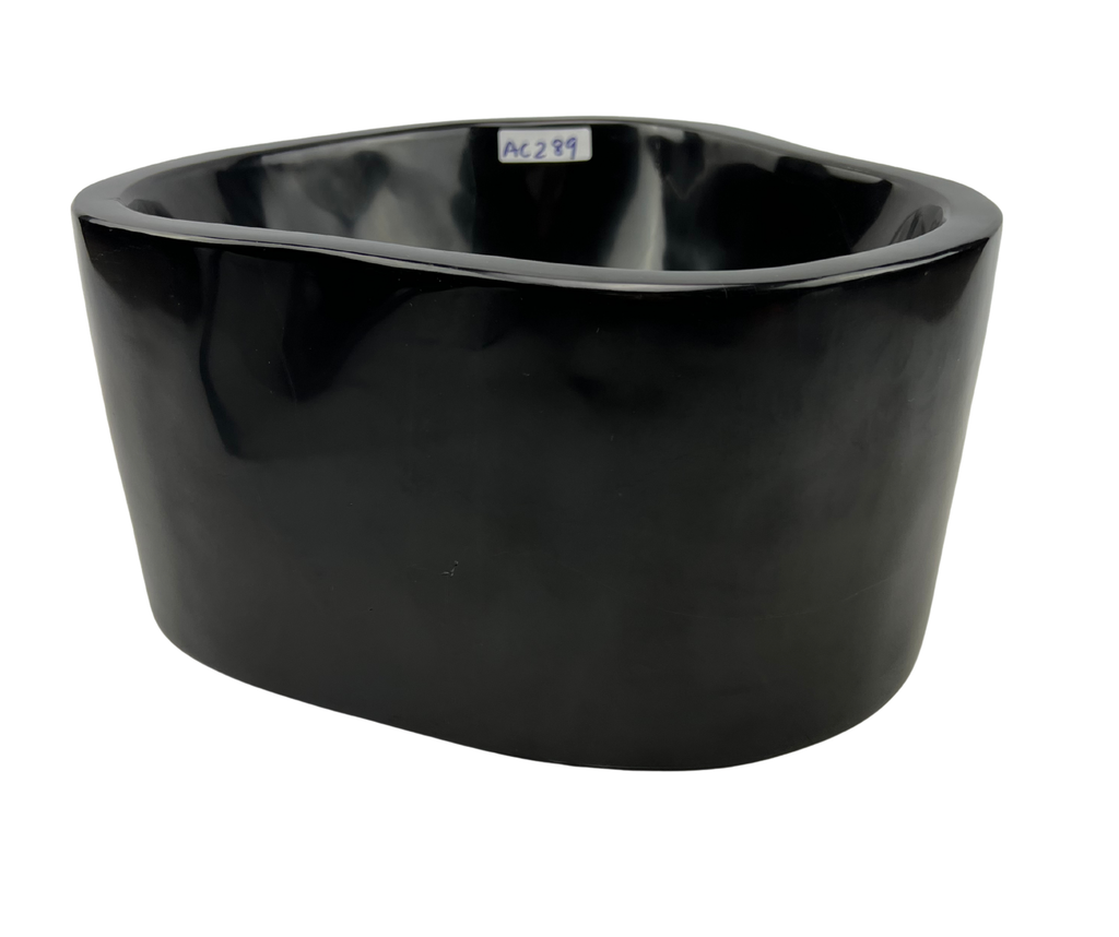 AC289 - Mármol Negro Brilloso Irregular Liso Mini - 28 x 27 x 14