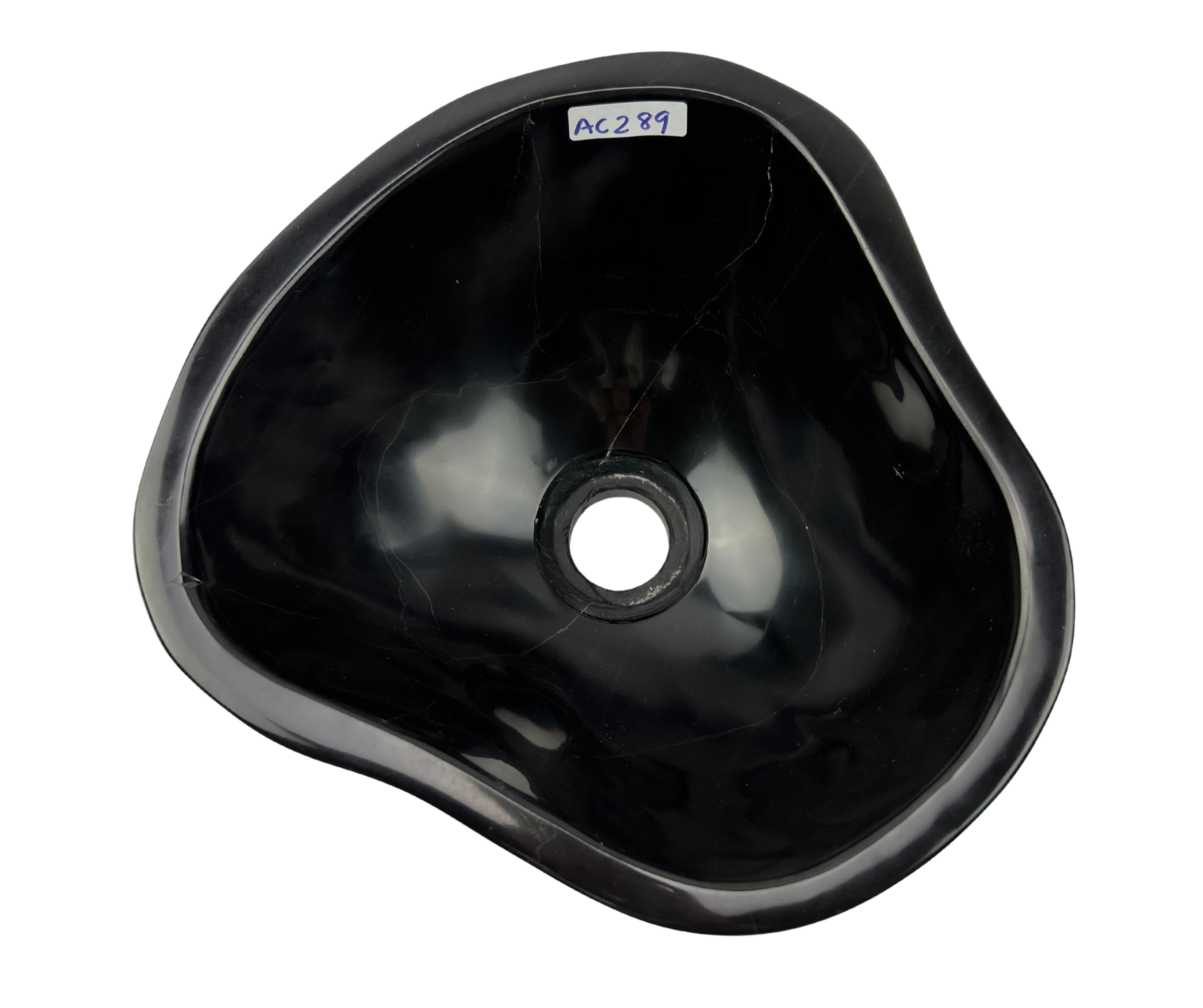 AC289 - Mármol Negro Brilloso Irregular Liso Mini - 28 x 27 x 14