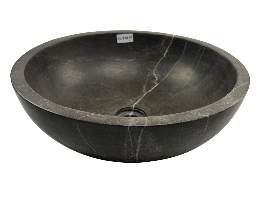 AC590 - Mármol Gris Circular Liso Mate - 40 x 40 x 14