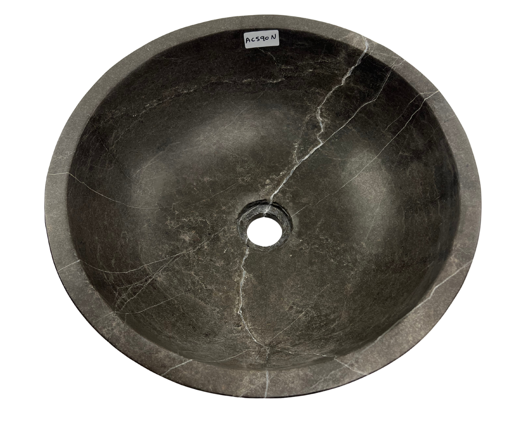 AC590 - Mármol Gris Circular Liso Mate - 40 x 40 x 14