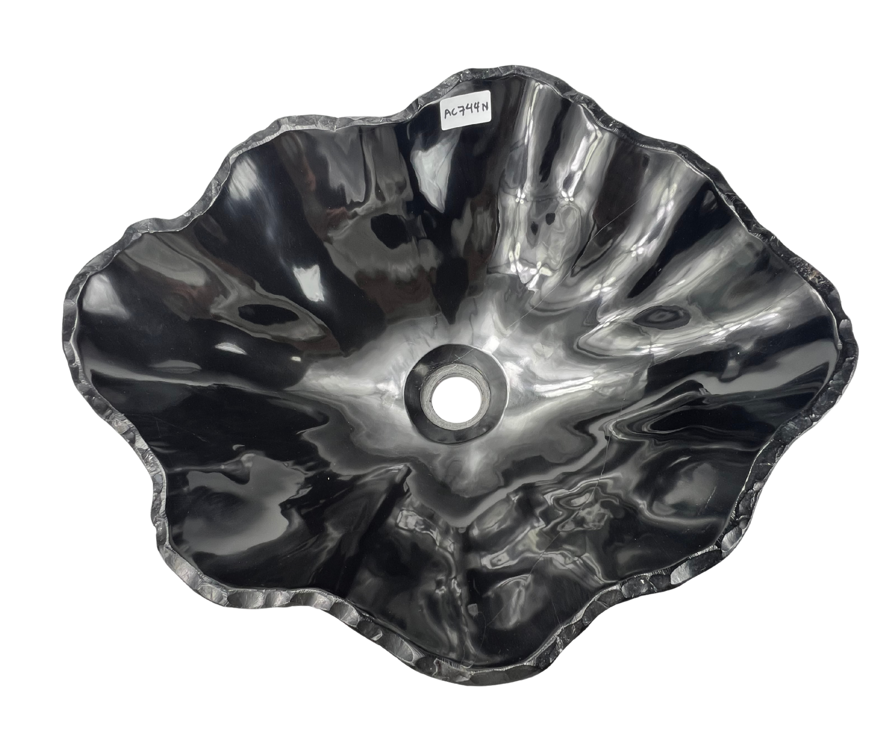 AC744N - Mármol Negro Brilloso Tipo Bowl - 49.5 x 40.5 x 15