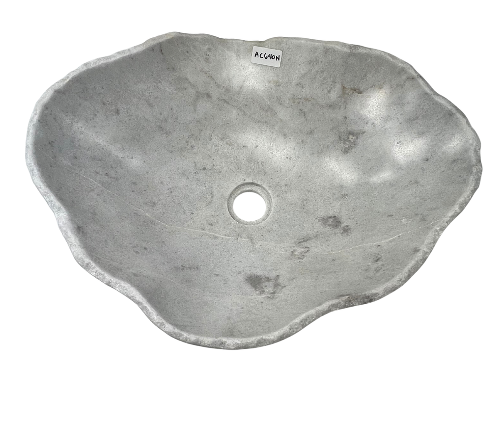 AC640N - Marmol Blanco/Grisaceo Tipo Bowl - 50 x 37 x 13.5