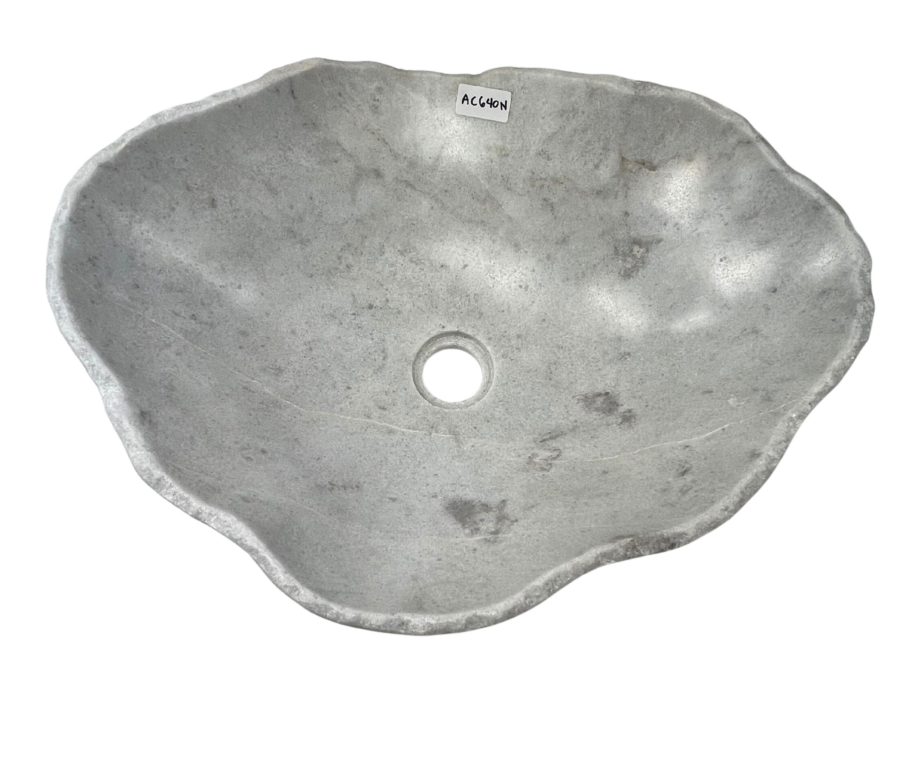 AC640N - Marmol Blanco/Grisaceo Tipo Bowl - 50 x 37 x 13.5