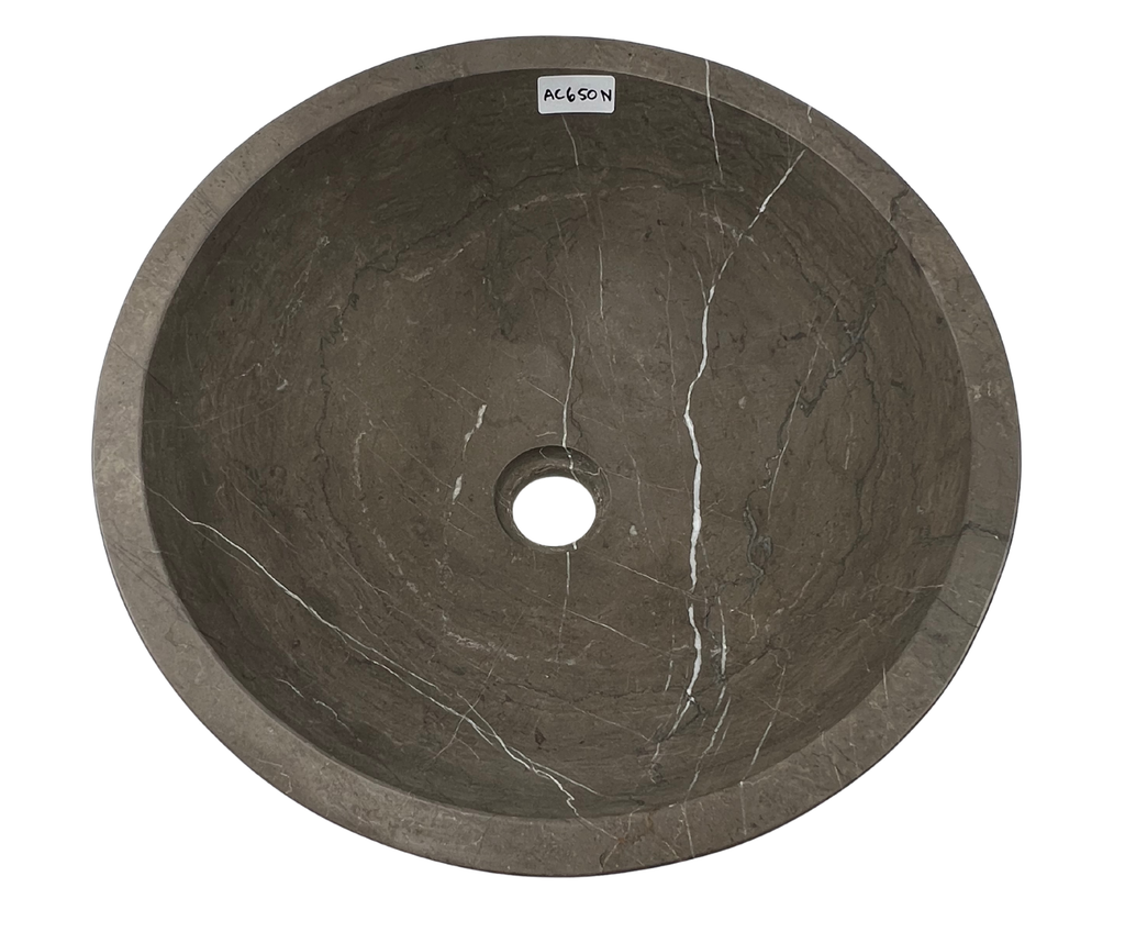 AC650N - Mármol Café Grisáseo Circular Liso - 40 x 40 x 15