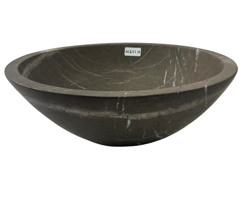 AC651N - Mármol Café Grisáseo Circular Liso - 40 x 40 x 15