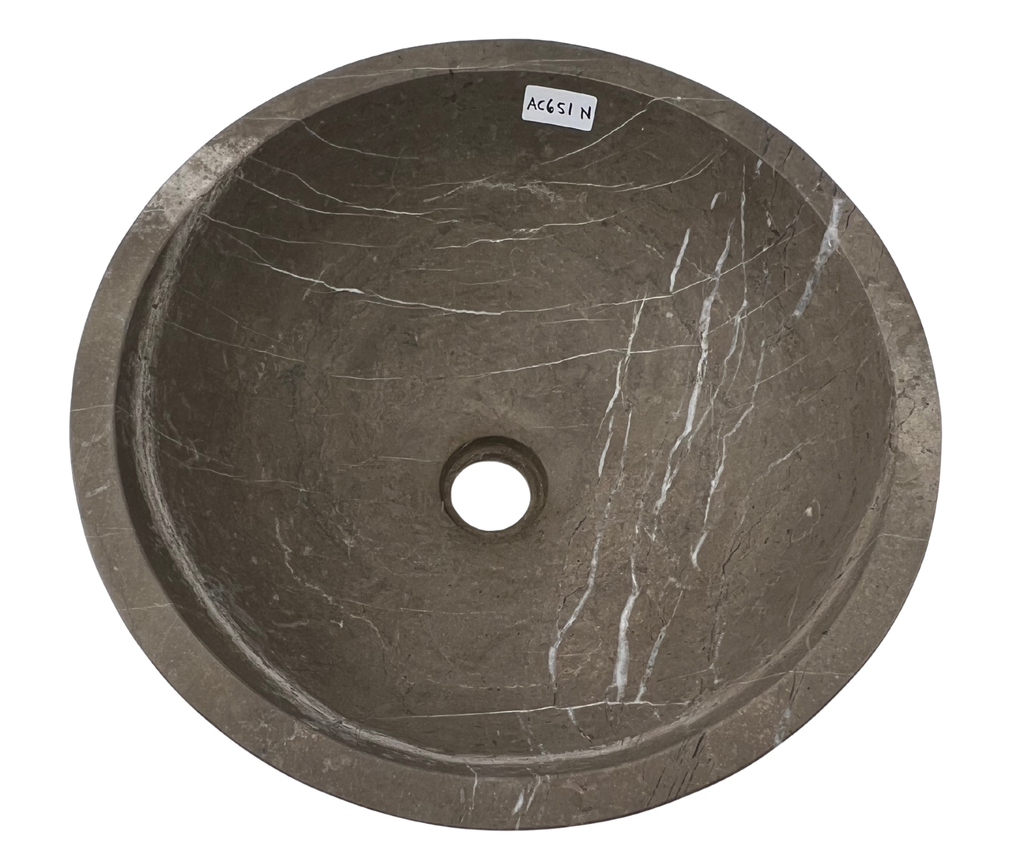 AC651N - Mármol Café Grisáseo Circular Liso - 40 x 40 x 15