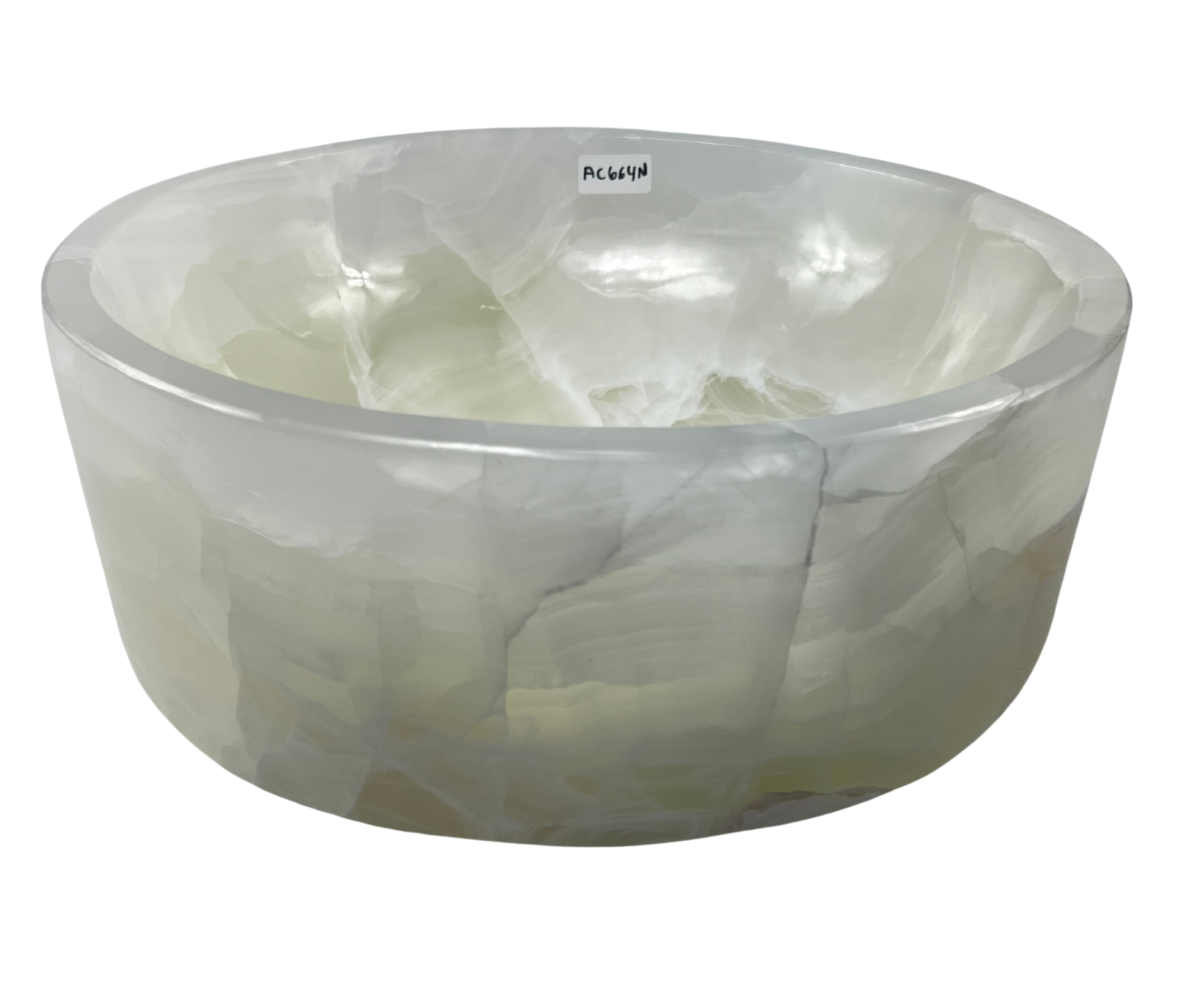 AC664N - Onix Blanco Circular Entero Brilloso Liso - 41 x 40 x 15