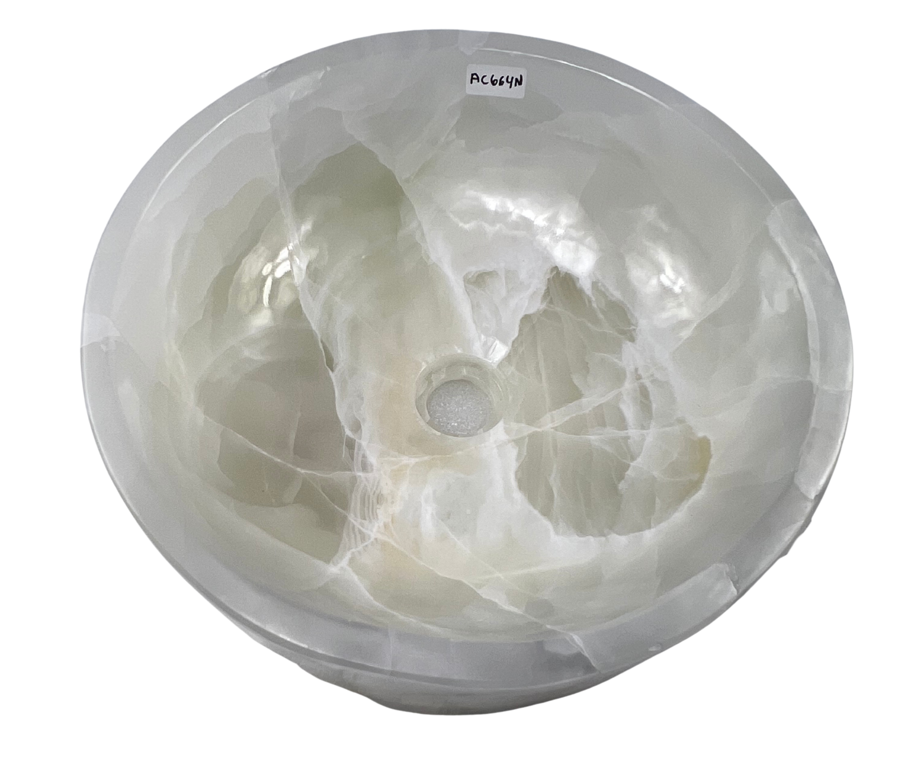 AC664N - Onix Blanco Circular Entero Brilloso Liso - 41 x 40 x 15