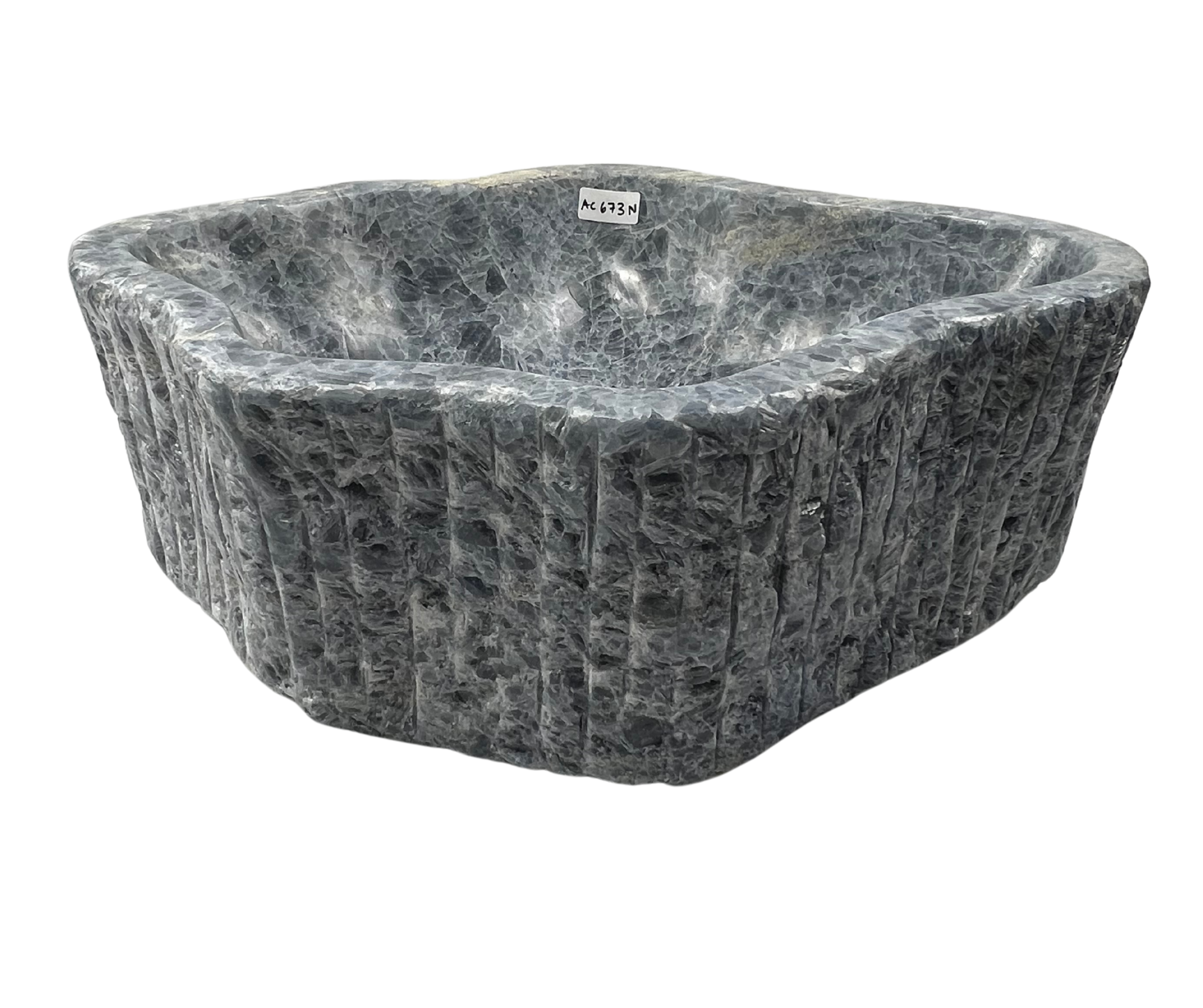 AC673N - Calcita Celeste Irregular Raw - 51 x 41 x 17