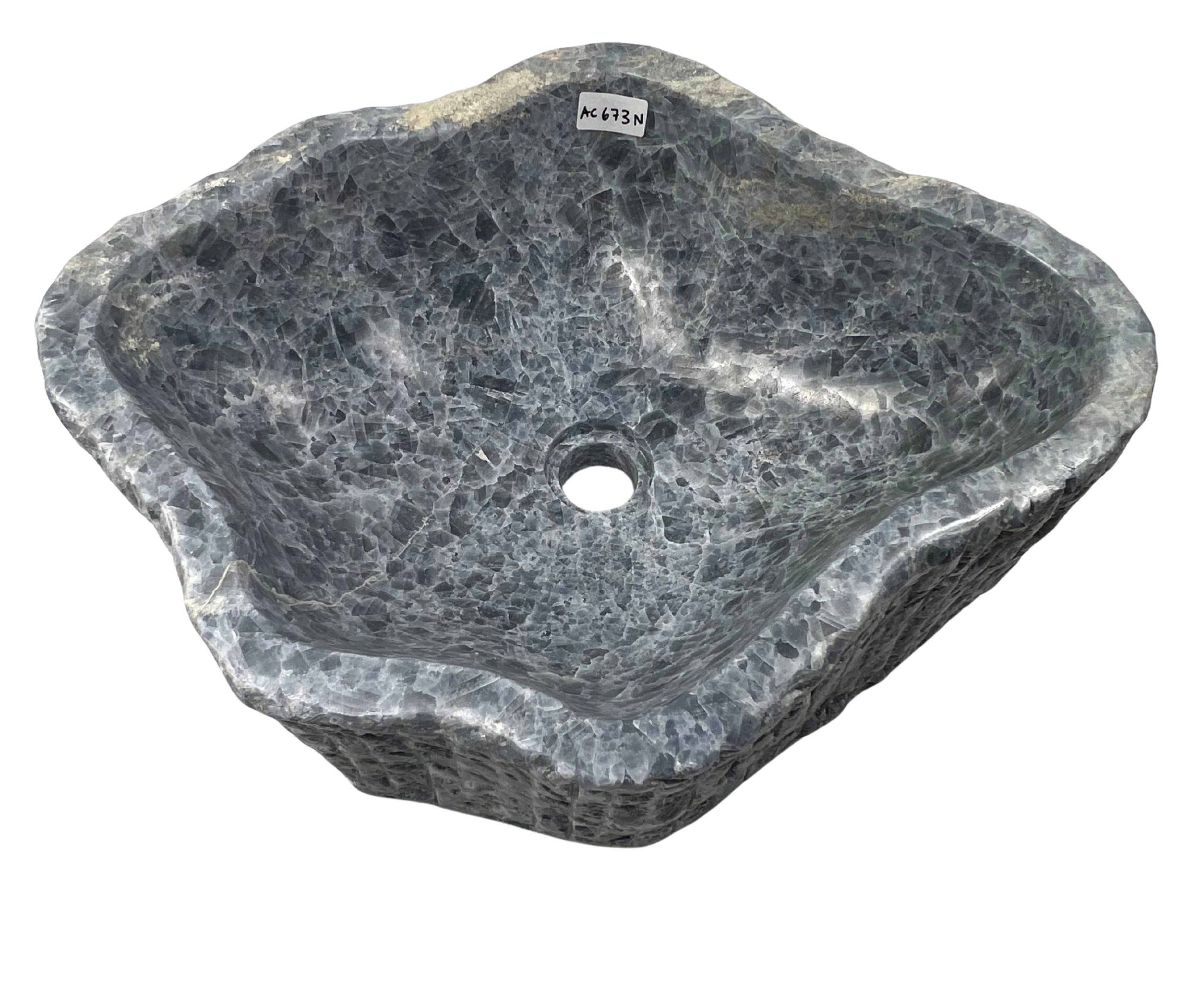 AC673N - Calcita Celeste Irregular Raw - 51 x 41 x 17