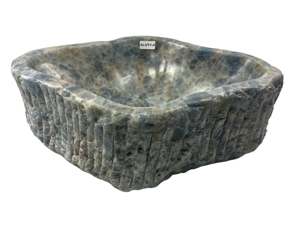 AC674N - Calcita Celeste Irregular Raw - 52 x 41 x 16