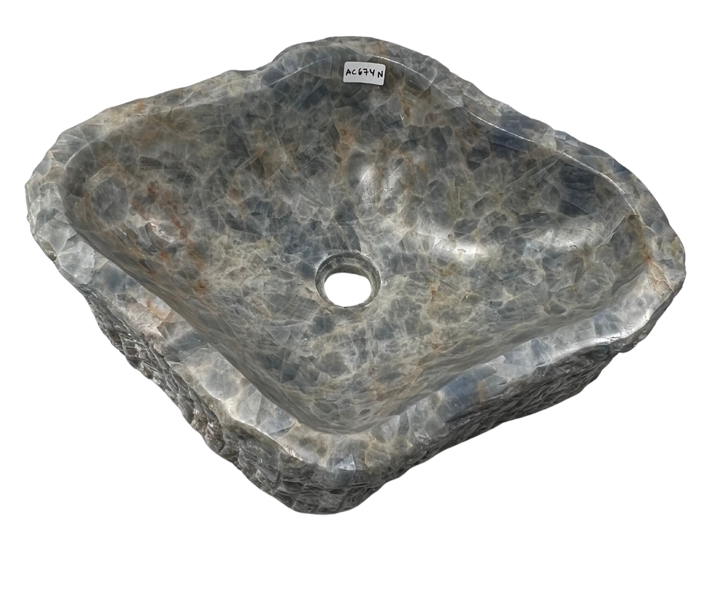 AC674N - Calcita Celeste Irregular Raw - 52 x 41 x 16