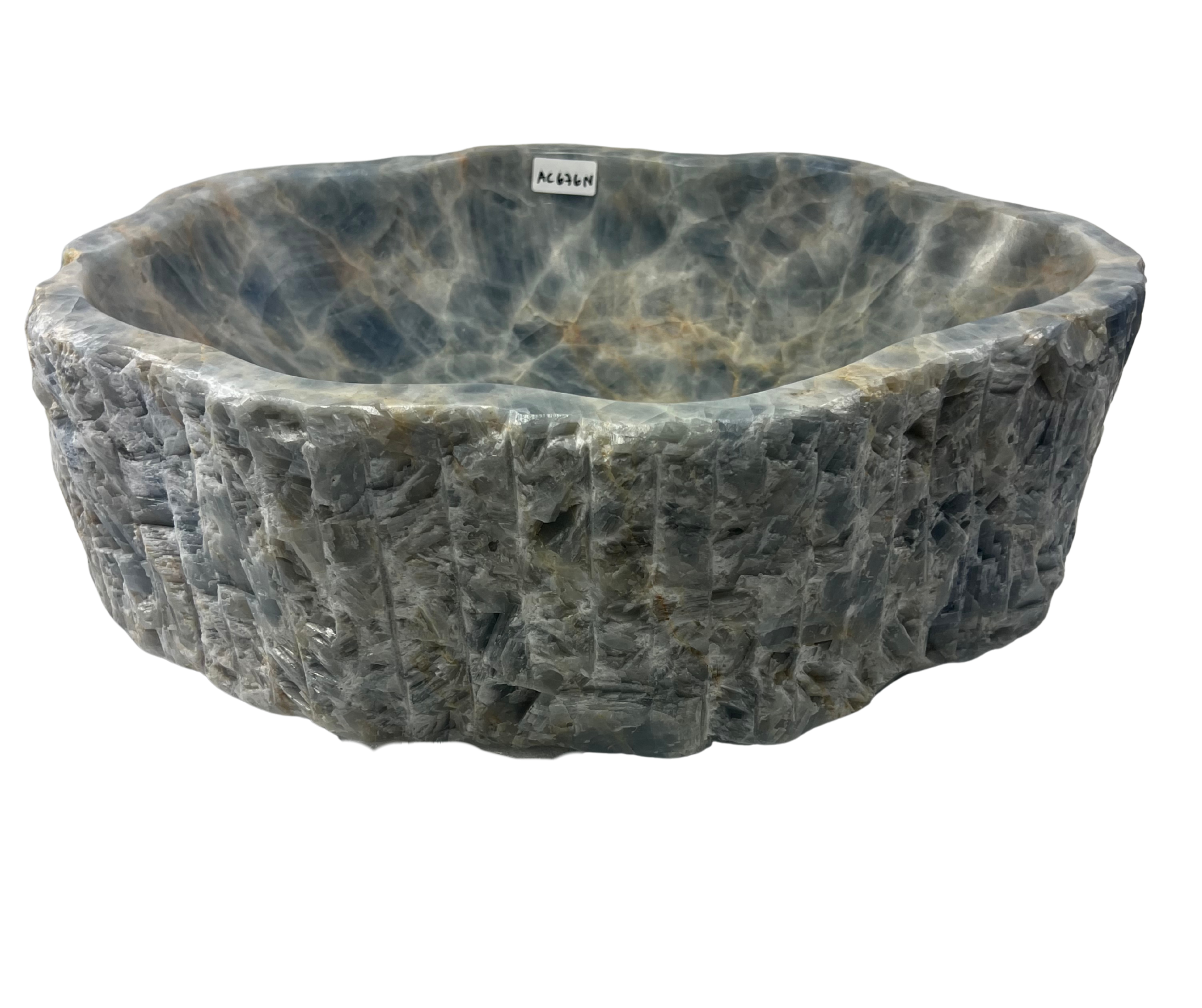AC676N - Calcita Celeste Irregular Raw - 50 x 40 x 16