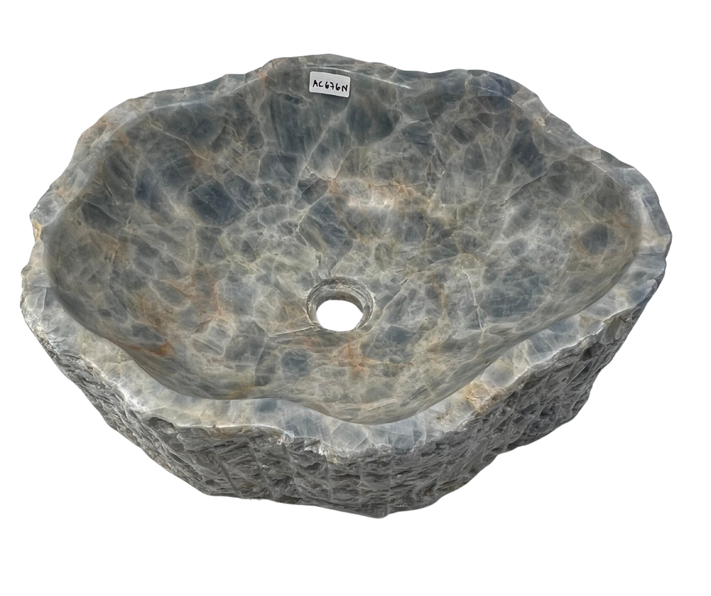 AC676N - Calcita Celeste Irregular Raw - 50 x 40 x 16