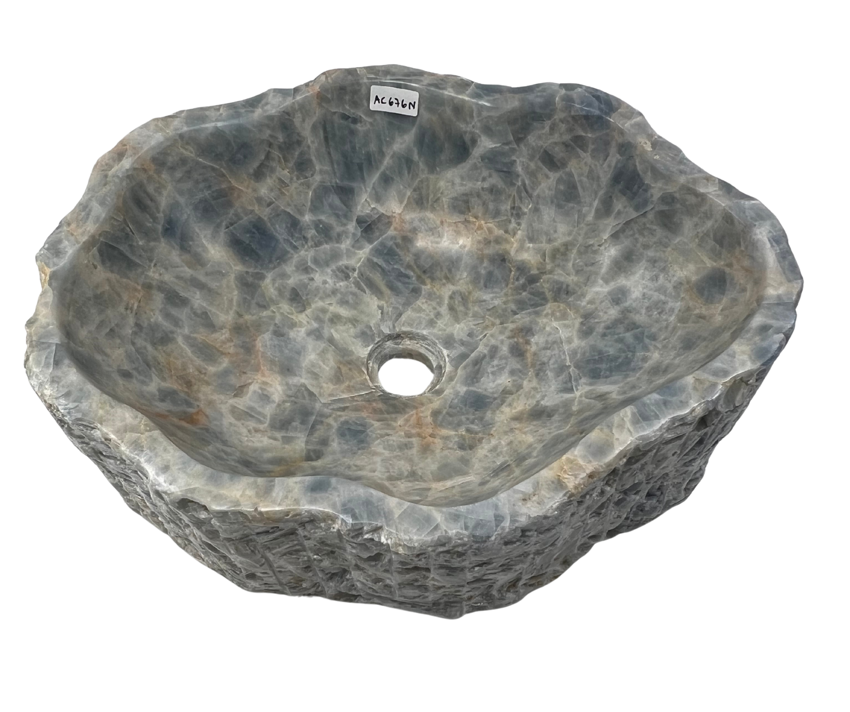 AC676N - Calcita Celeste Irregular Raw - 50 x 40 x 16