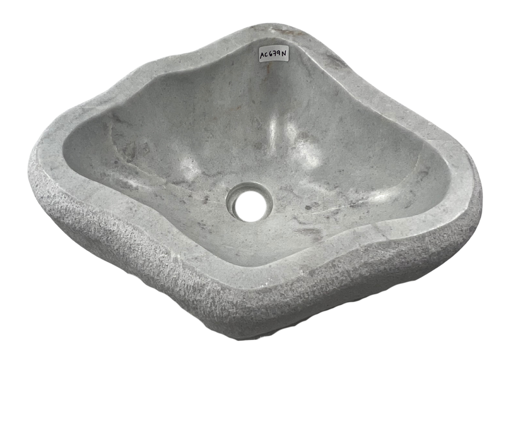 AC679N - Mármol Blanco / Grisaceo Tipo Rio - 48 x 37 x 17