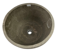 AC447 - Mármol Café Grisáseo Circular Liso y Alto - 43 x 43 x 26