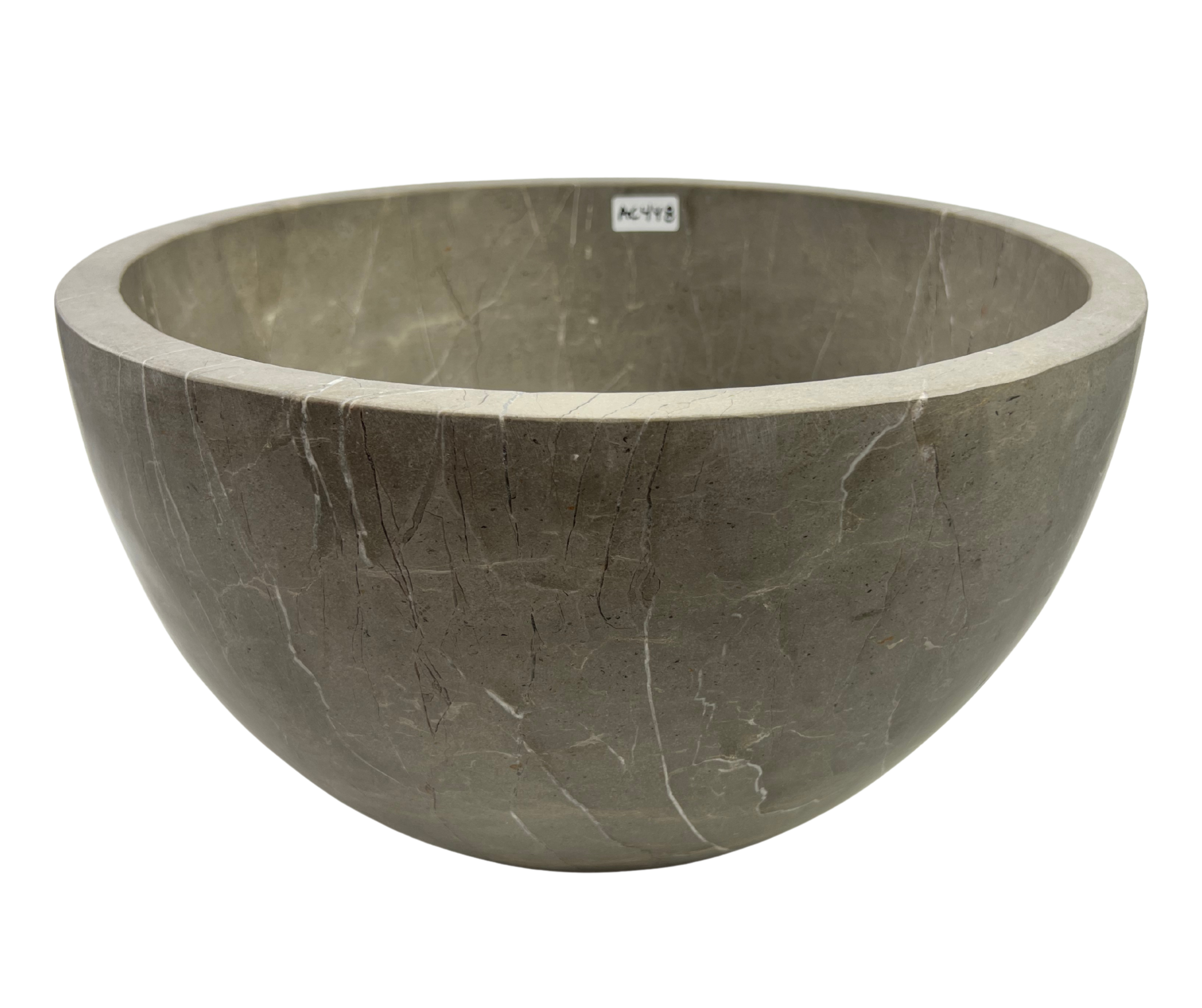 AC448  - Mármol Café Grisáseo Circular Liso y Alto - 43 x 43 x 26
