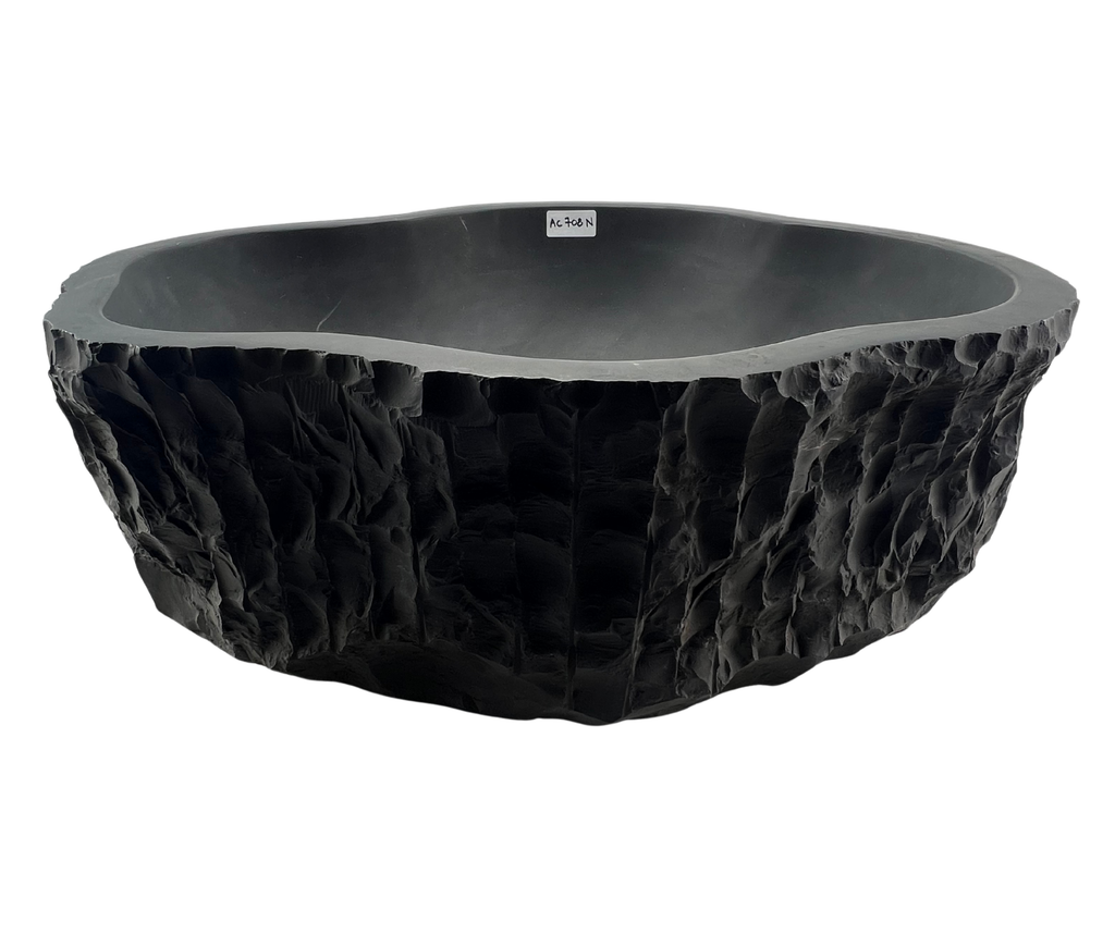 AC708N  - Mármol Negro Irregular Mate Raw - 50 x 40 x 16