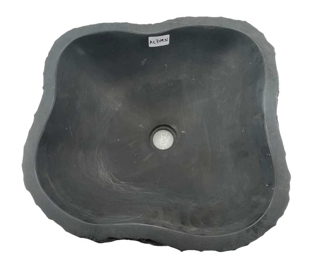 AC709N - - Mármol Negro Irregular Raw Mate - 39 x 38 x 16