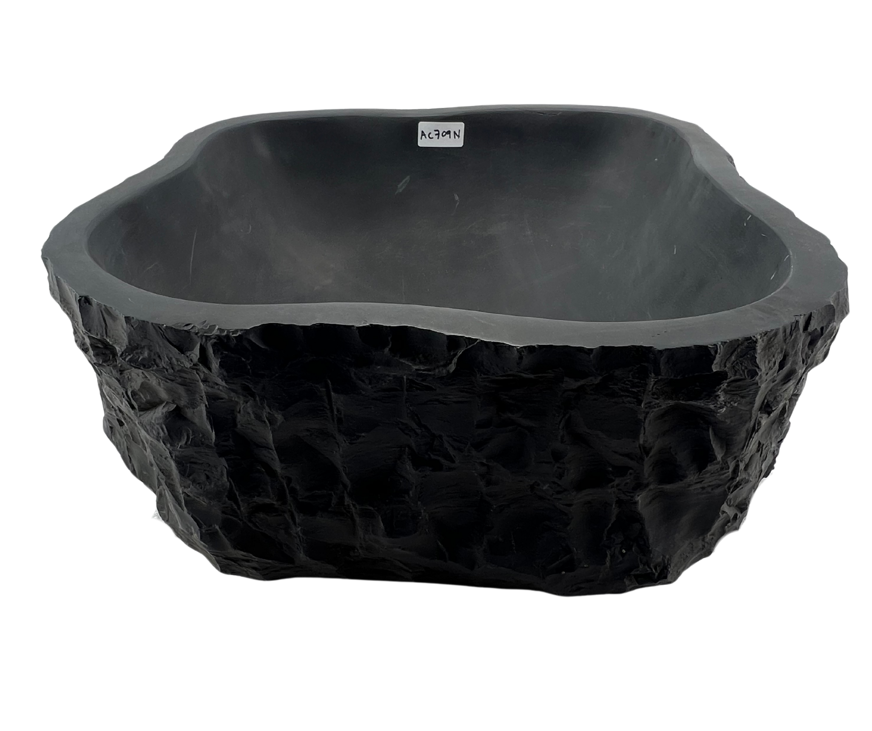 AC709N - - Mármol Negro Irregular Raw Mate - 39 x 38 x 16