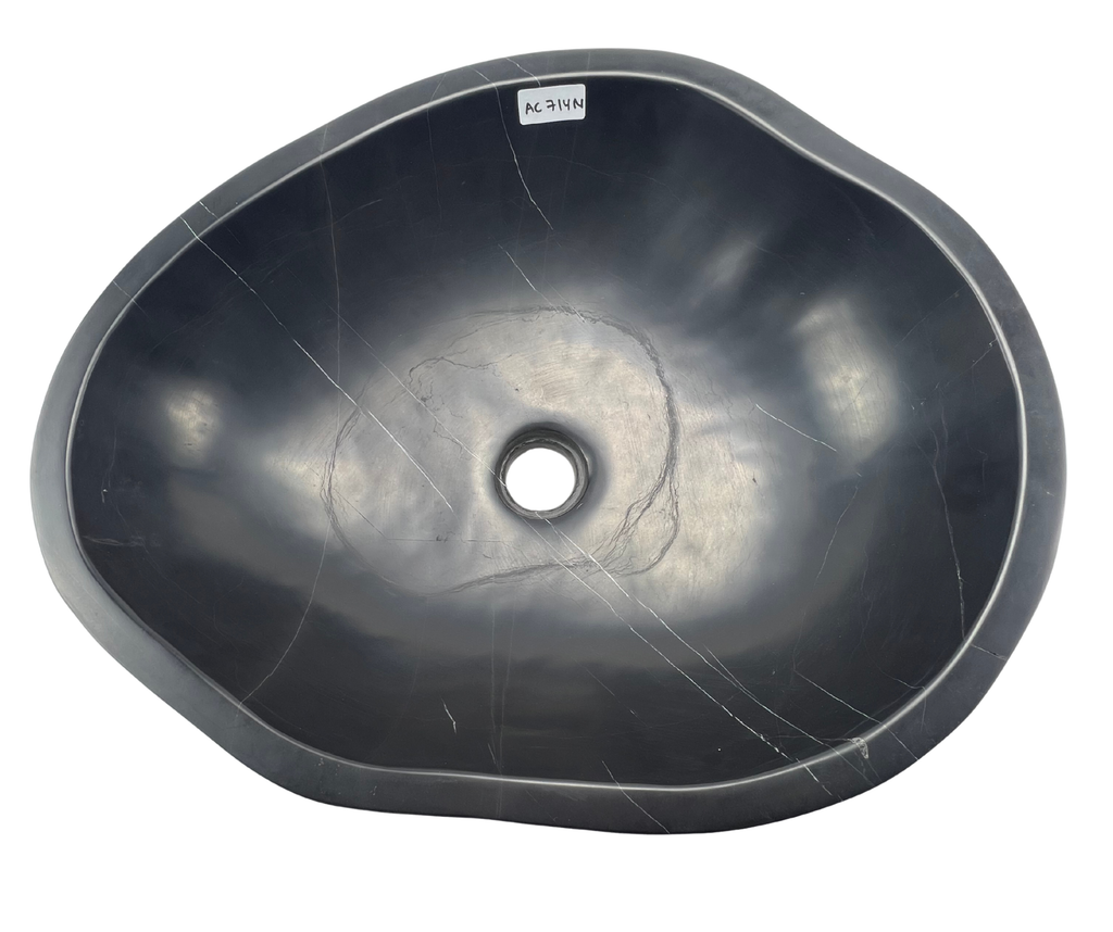 AC714N - Mármol Negro Irregular Liso Mate - 50 x 40.5 x 15