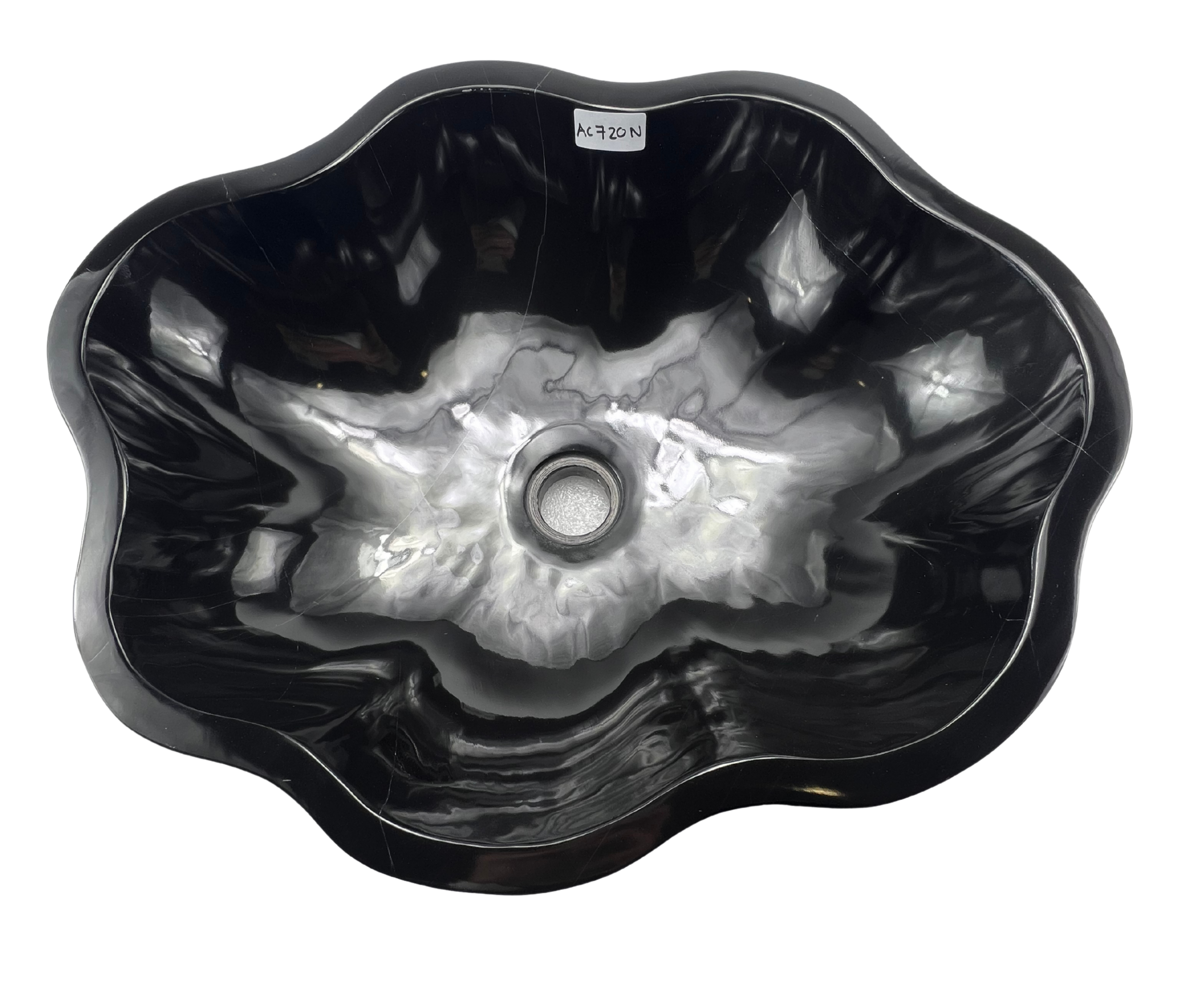 AC720N - Mármol Negro Irregular Liso Brilloso - 50 x 40.5 x 15