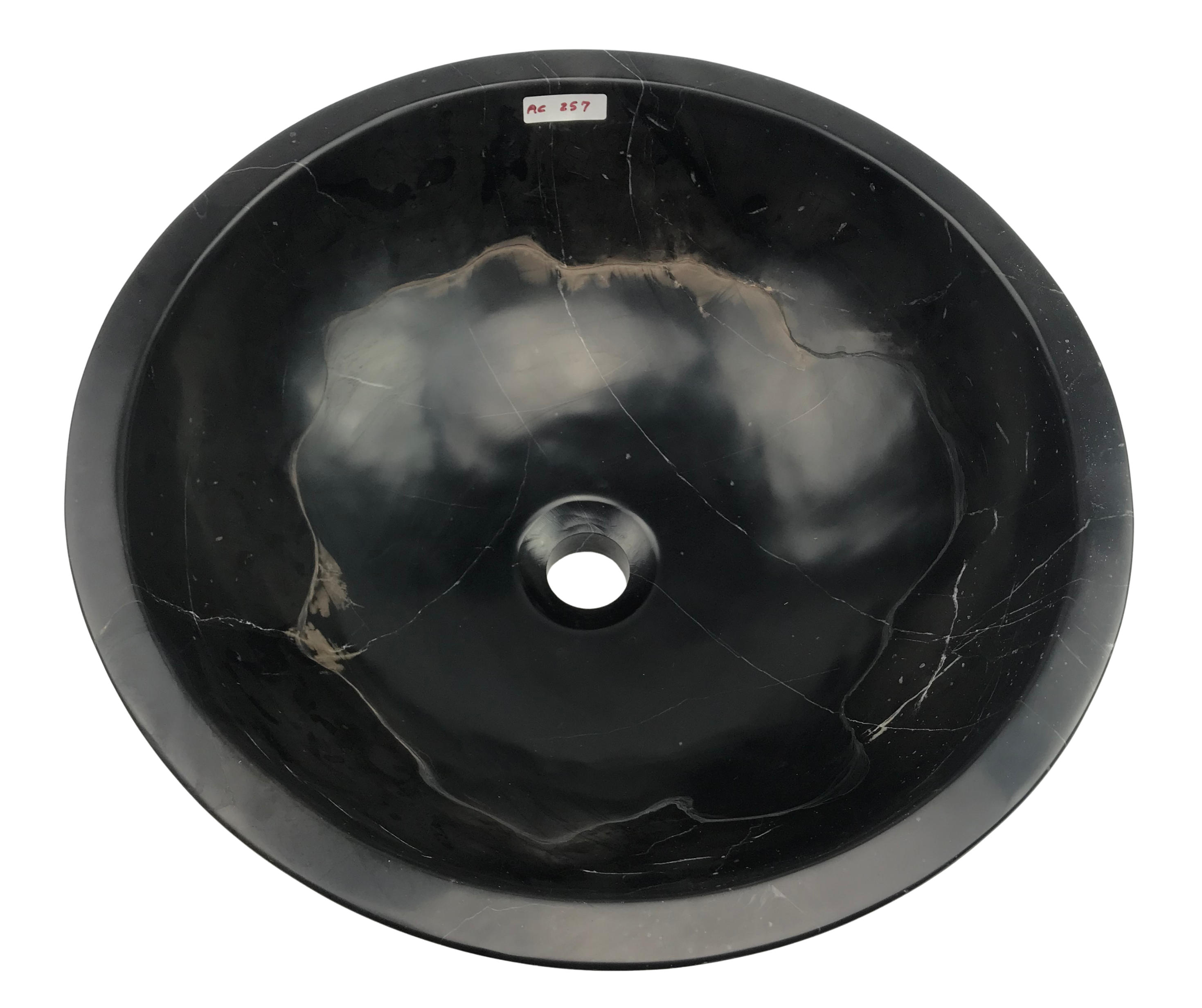 AC257 - Mármol Negro Circular - 40 x 40 x 16