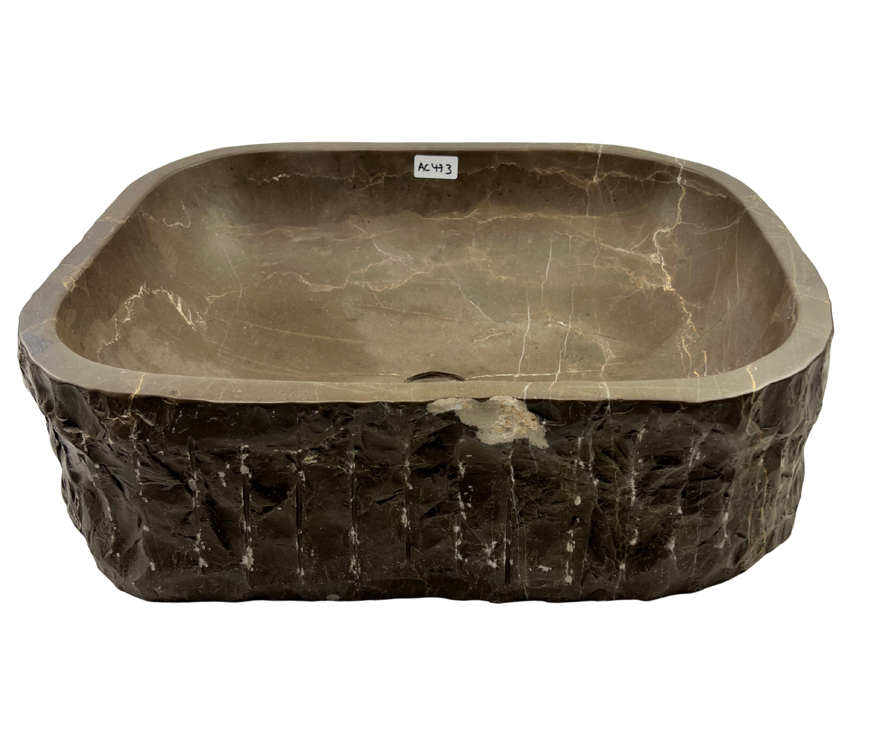 AC473 - Mármol Café Rectangular Raw - 50 x 40 x 15