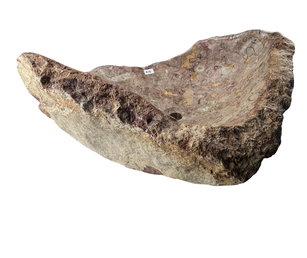 417 - Limestone Fosilizado Irregular Raw - 74 x 53 x 27