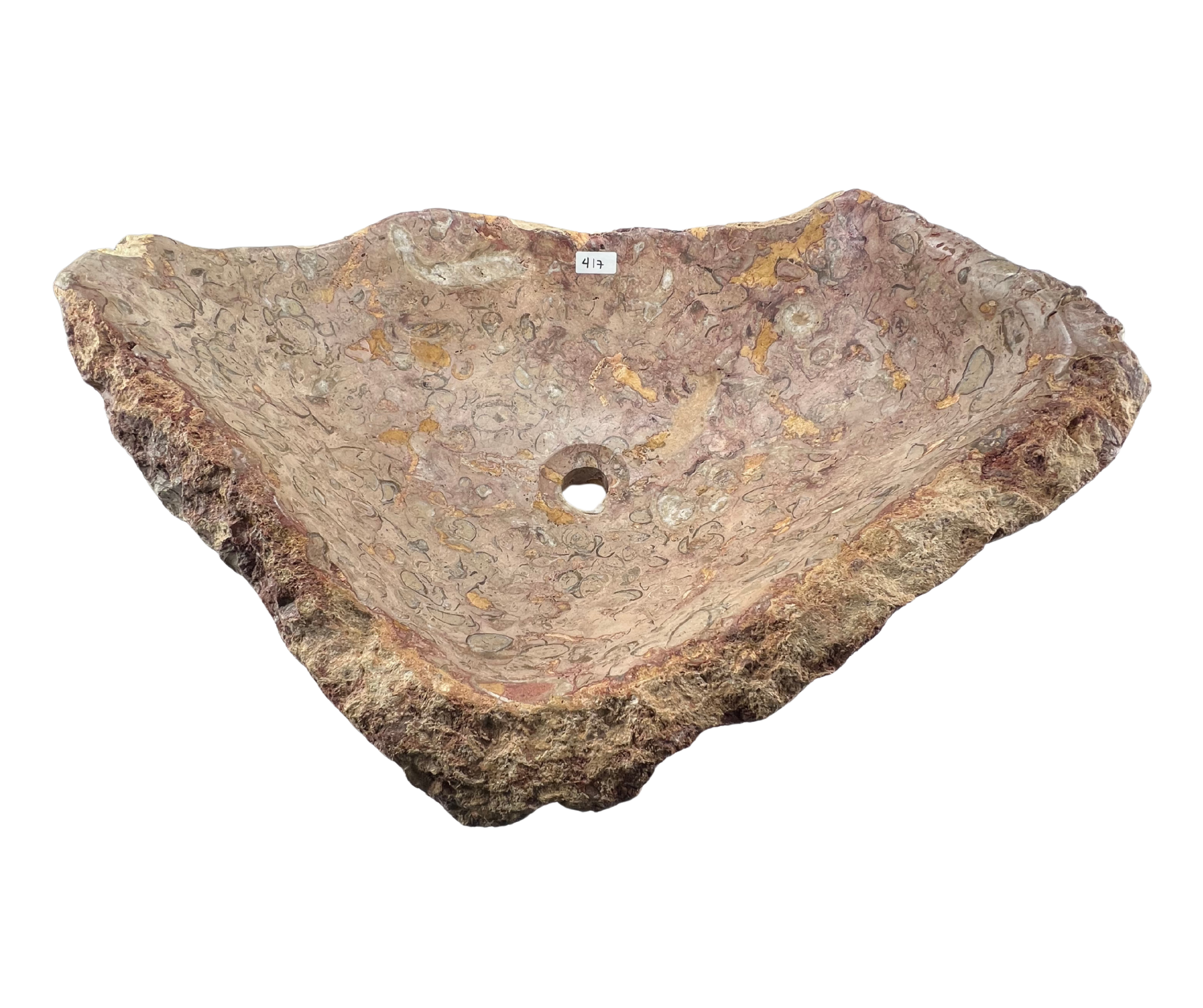 417 - Limestone Fosilizado Irregular Raw - 74 x 53 x 27