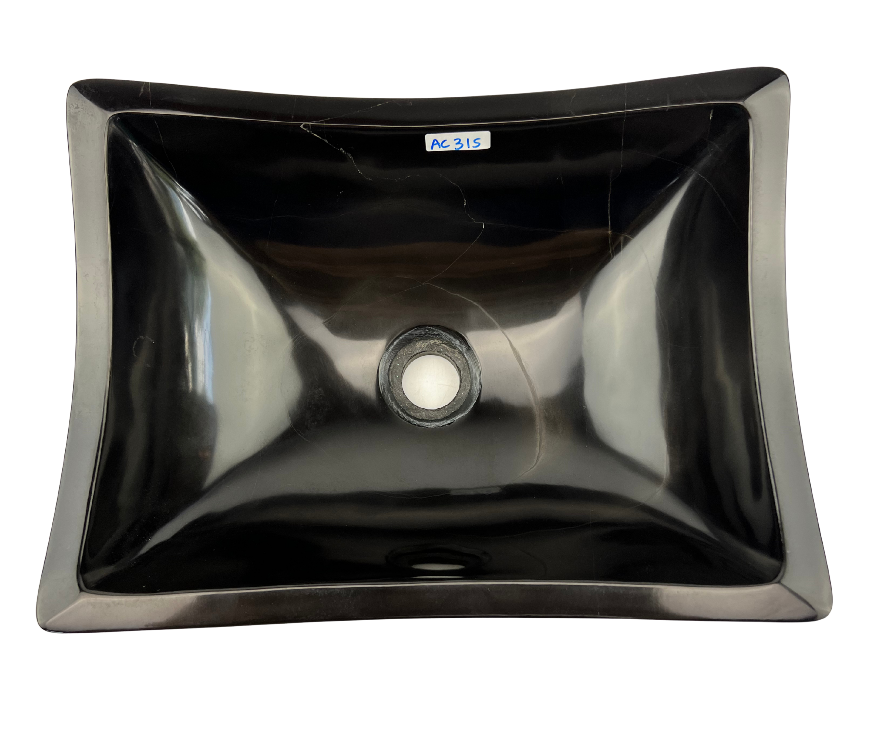 AC315 - Mármol Negro Brilloso Estilo Pañuelo - 40 x 30 x 15