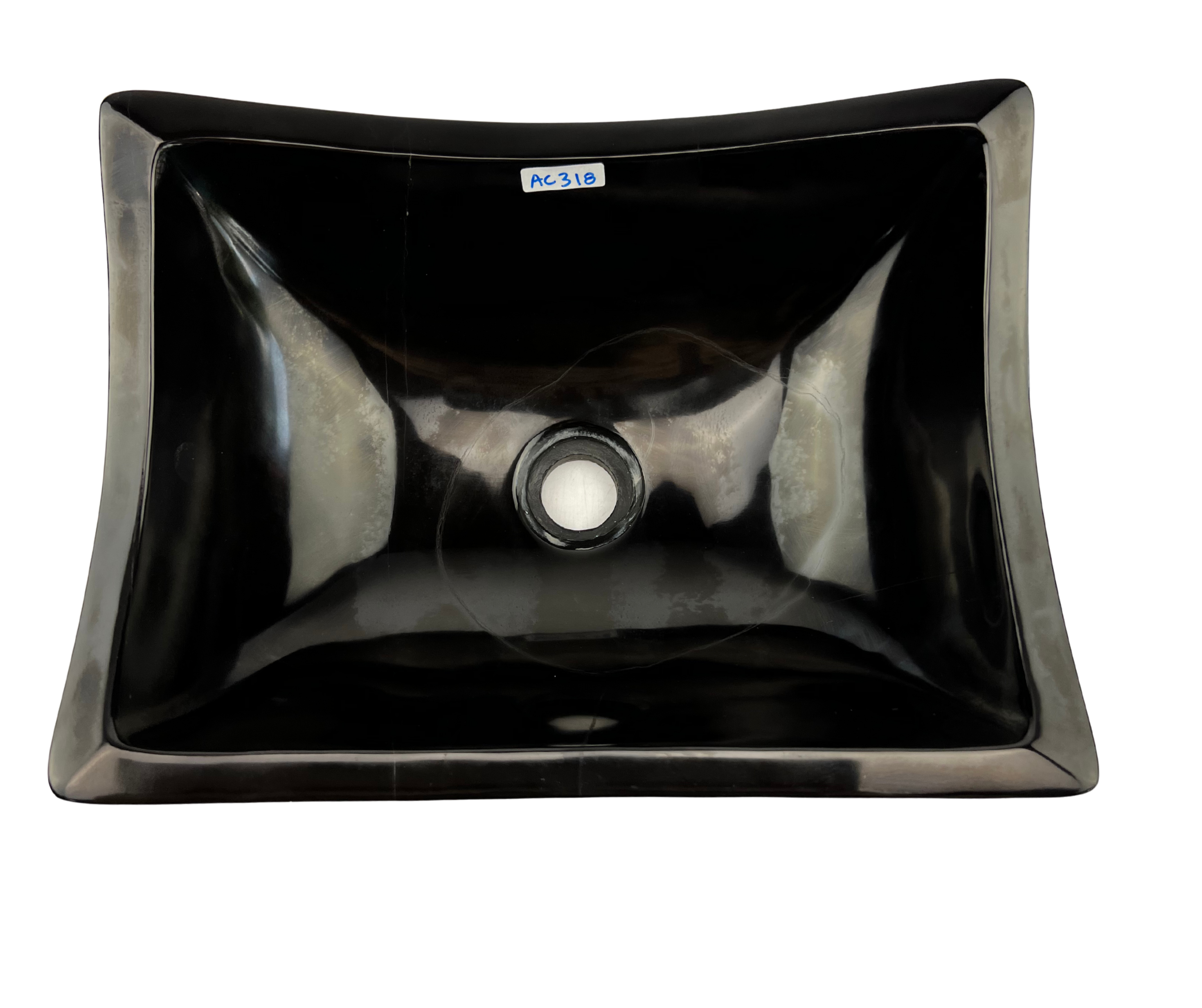 AC318 - Mármol Negro Brilloso Estilo Pañuelo - 40 x 30 x 15