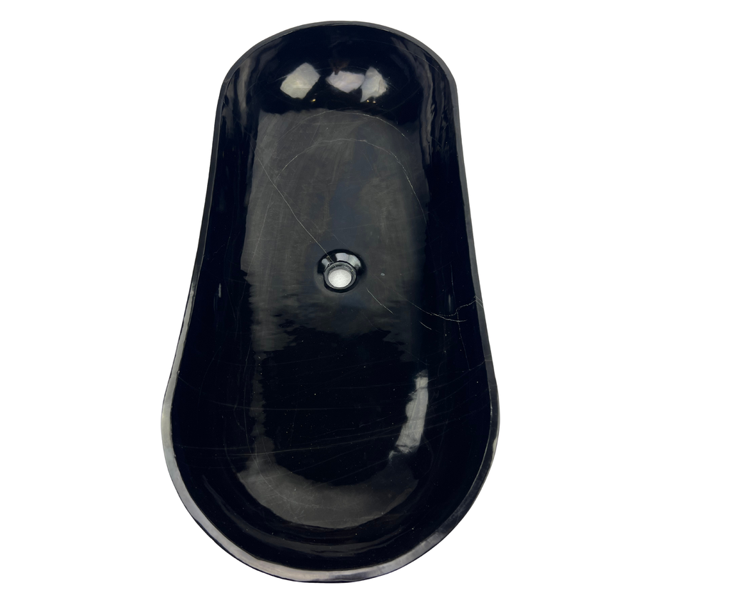 AC572 - Mármol Negro Brilloso Tipo Canoa - 90 x 40 x 17