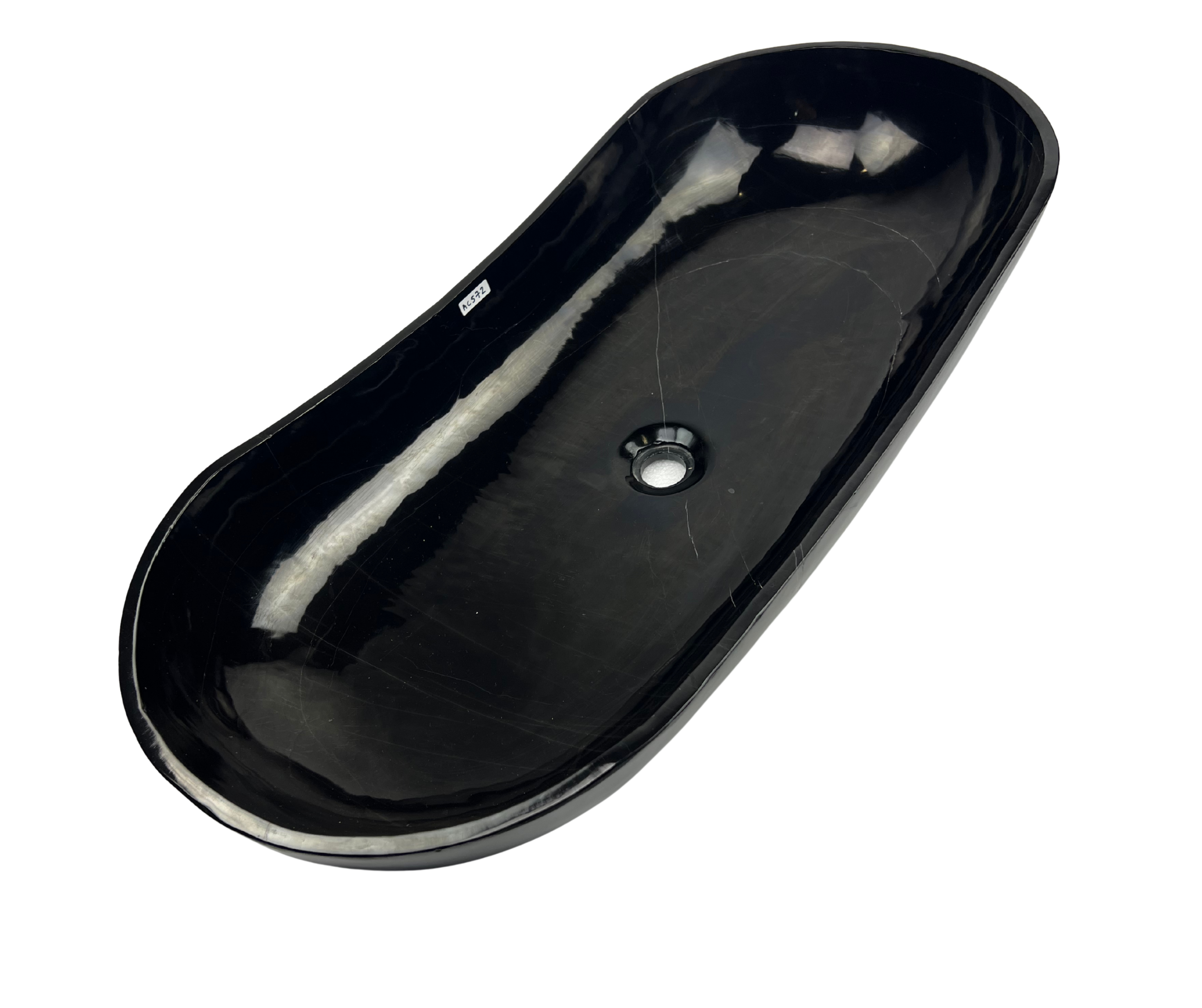 AC572 - Mármol Negro Brilloso Tipo Canoa - 90 x 40 x 17
