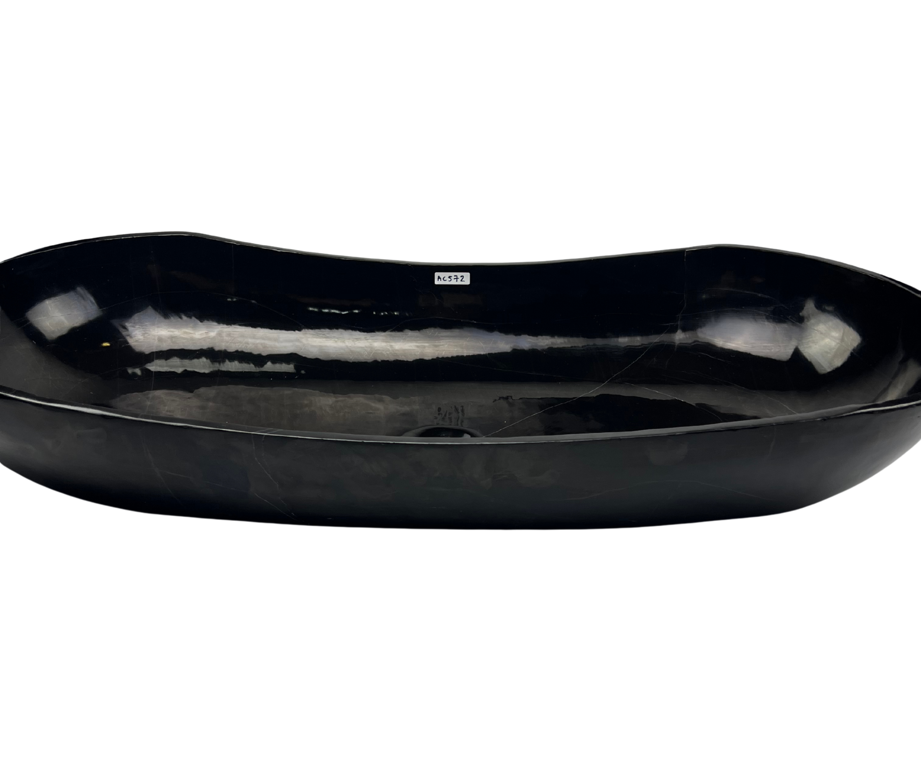 AC572 - Mármol Negro Brilloso Tipo Canoa - 90 x 40 x 17