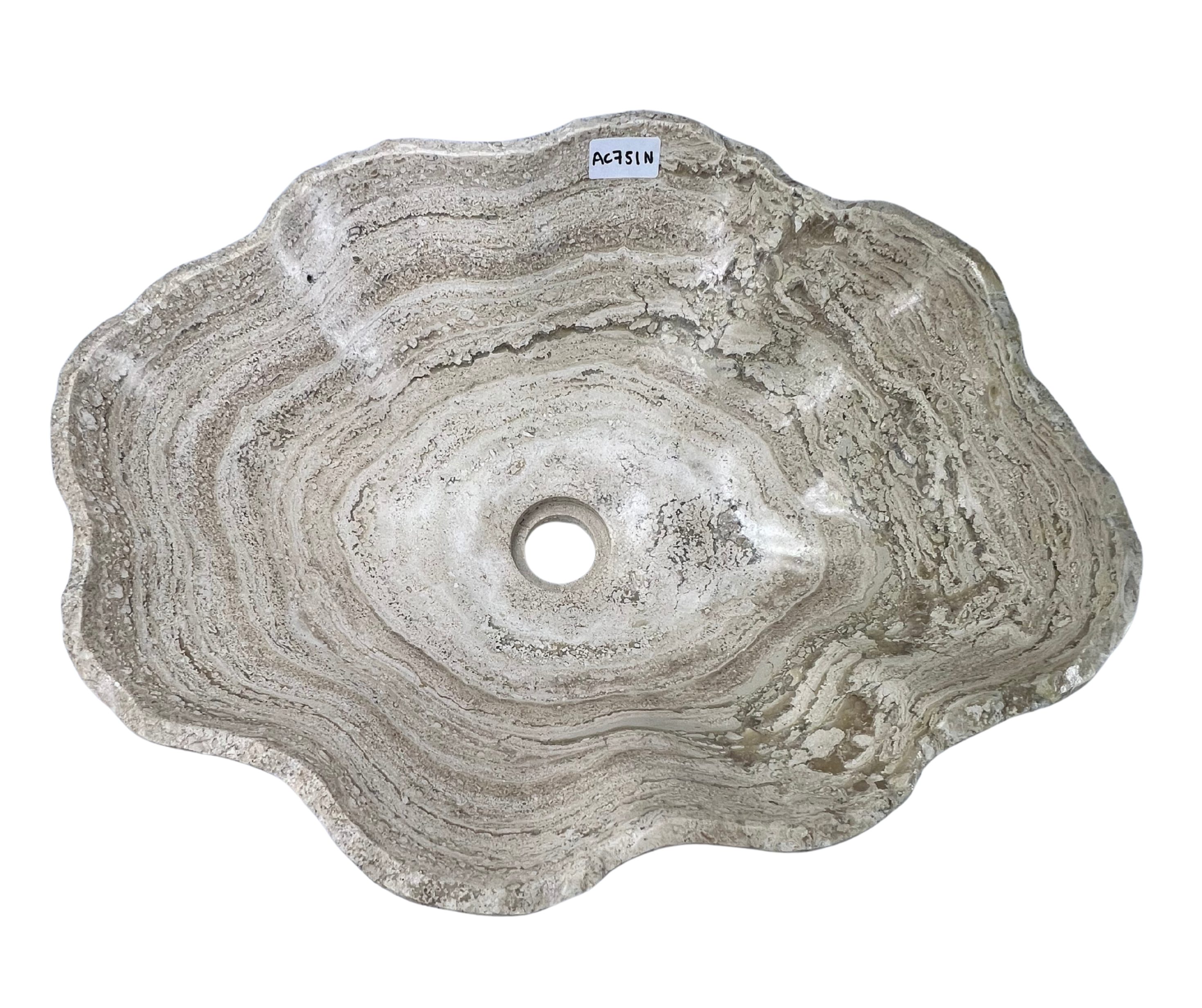 AC751N - Mármol Beige Tipo Bowl - 50 x 40 x 15