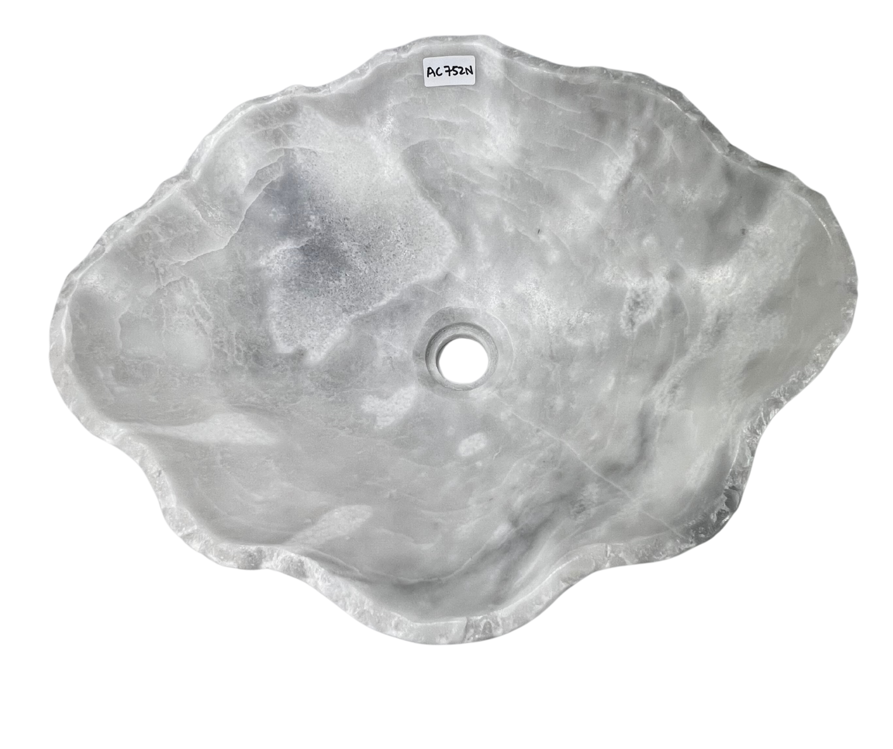AC752N - Mármol Blanco / Grisaceo Tipo Bowl - 50 x 40.5 x 15