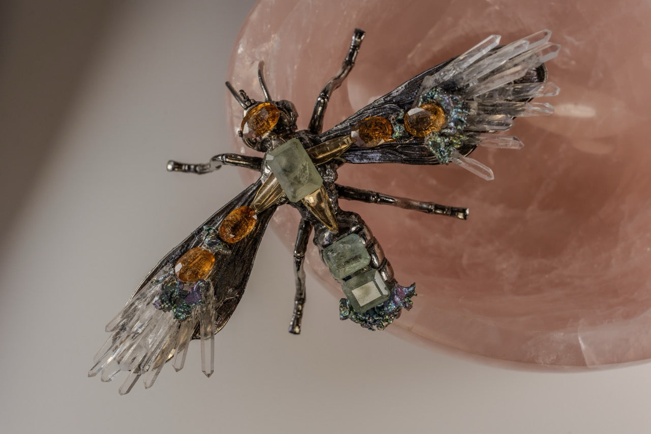 Abeja Grande Plateada - Naranja