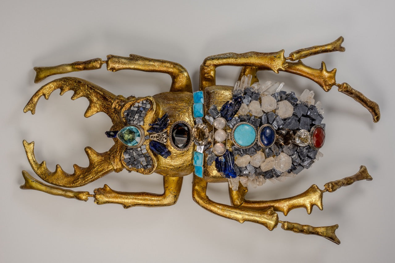 Escarabajo Ciervo Grande con Plateado