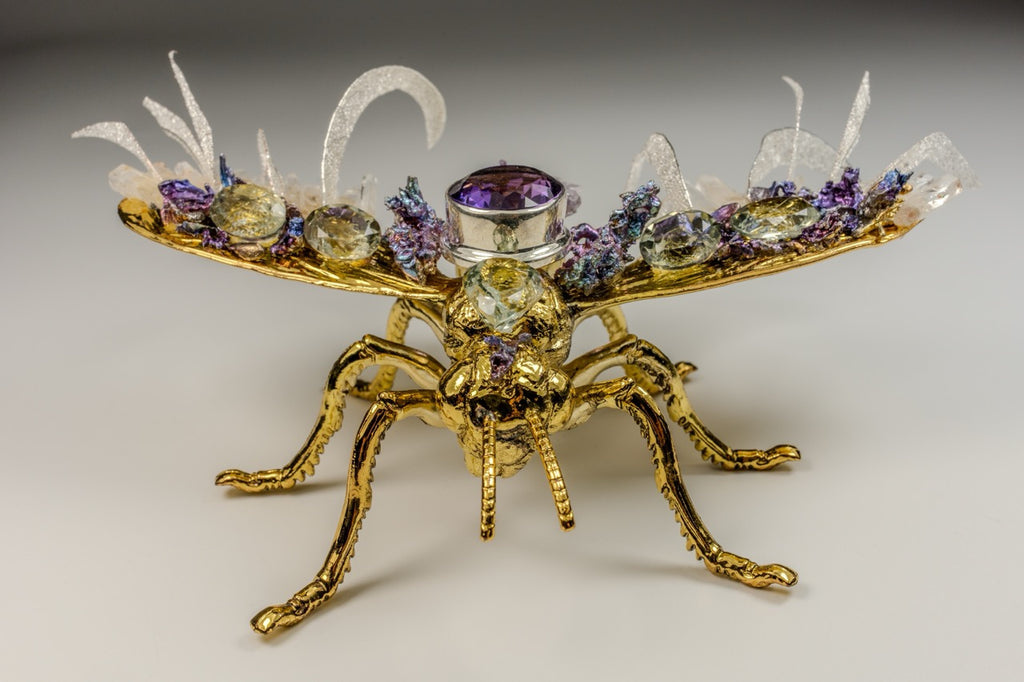 Abeja Grande Lila con Amarillo