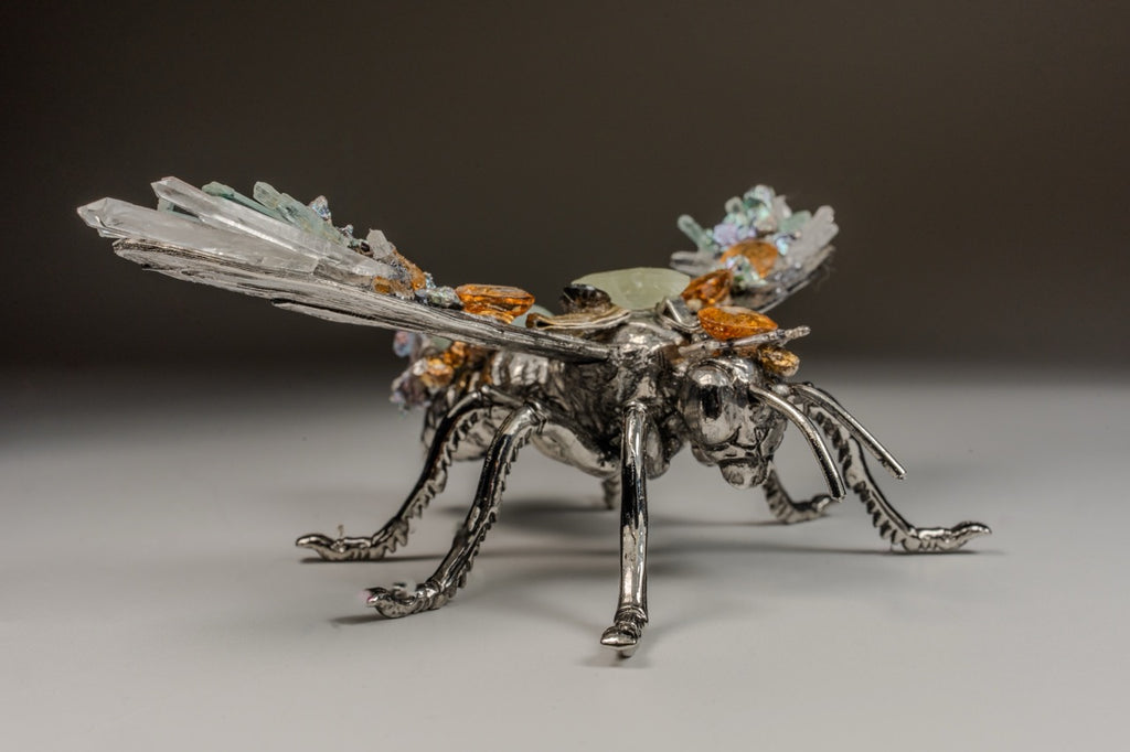 Abeja Grande Plateada - Naranja