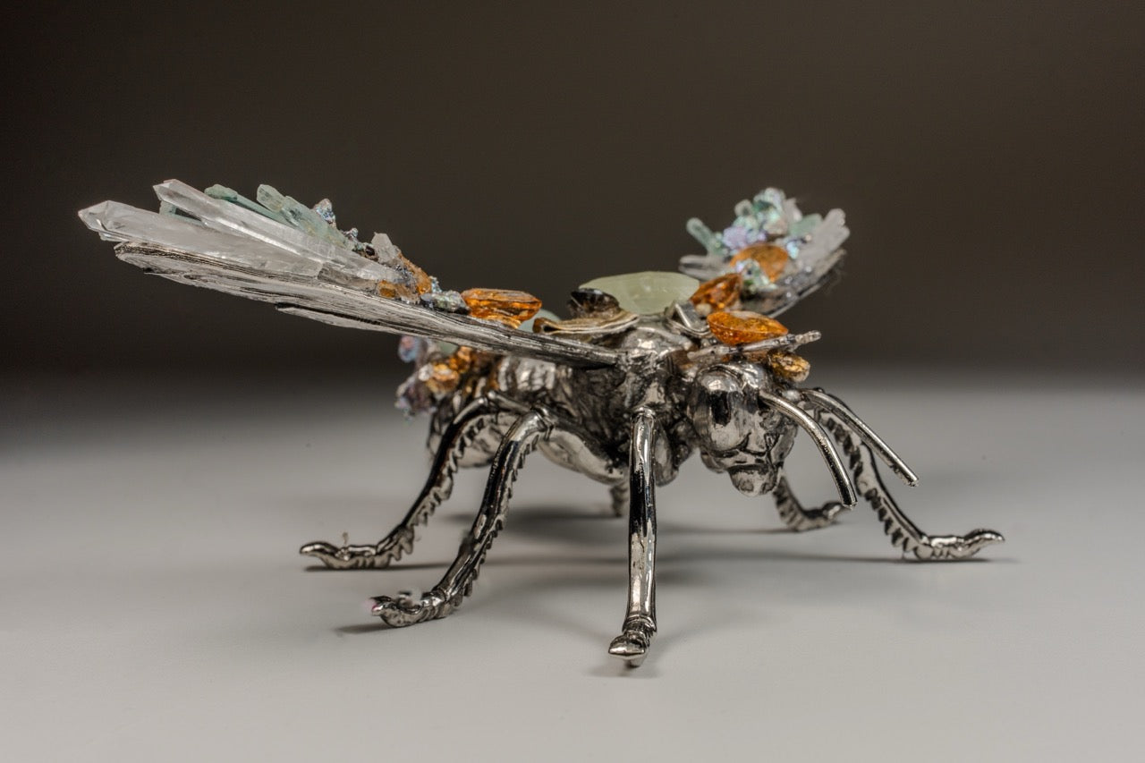 Abeja Grande Plateada - Naranja