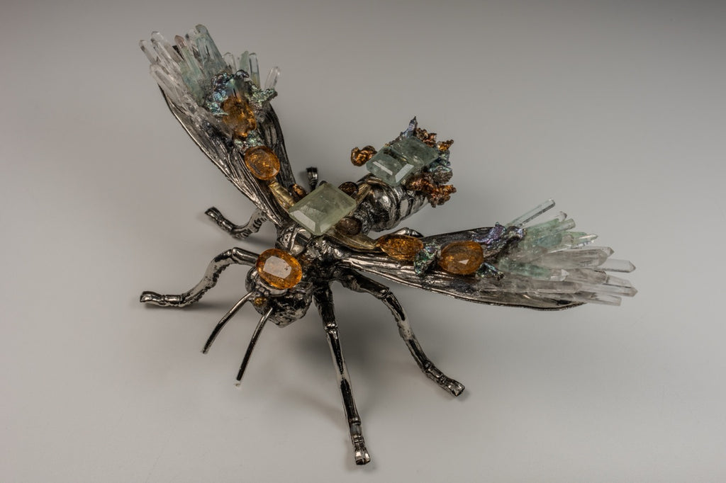 Abeja Grande Plateada - Naranja